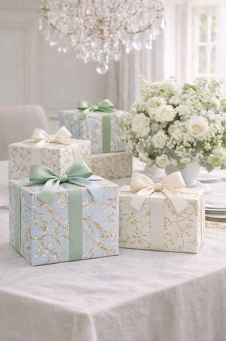 Pale Blue Chinoiserie Gift Wrap | Elegant Decorative Wrapping Paper