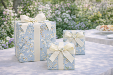Pale Blue Chinoiserie Gift Wrap | Elegant Decorative Wrapping Paper