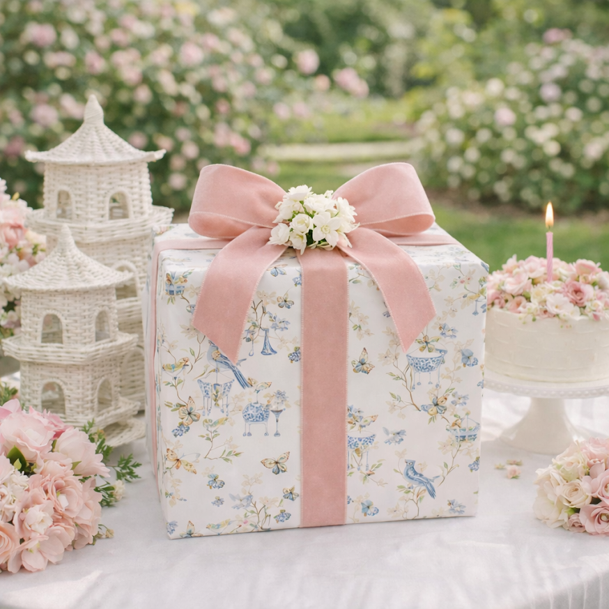 Ivory Chinoiserie Gift Wrap | Elegant Decorative Wrapping Paper