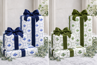 Reversible Lily of the Valley Gift Wrap | Elegant Double-Sided Wrap