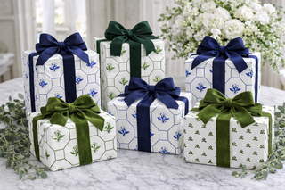 Reversible Lily of the Valley Gift Wrap | Elegant Double-Sided Wrap
