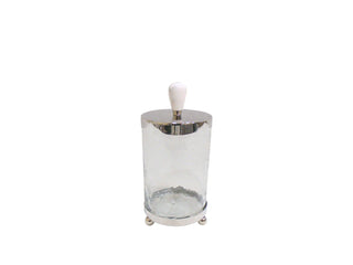 Glass Canister with Metal Lid and Marble Knob (3 Sizes)