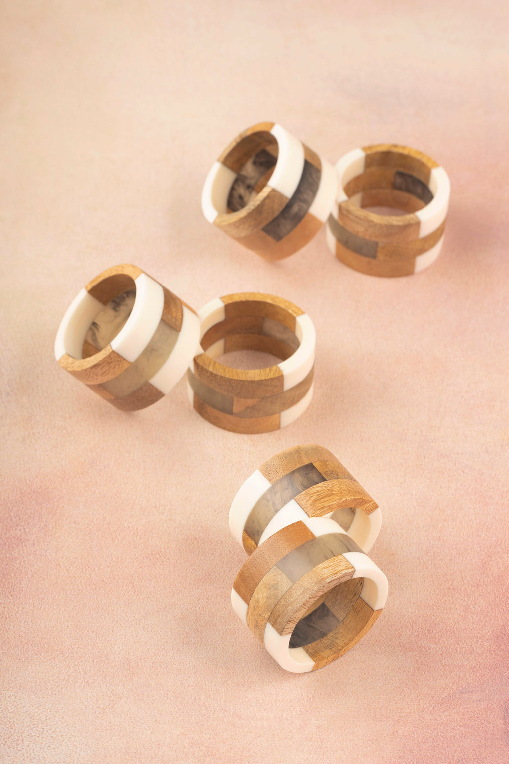 Travis Wood Napkin Rings -Set of 6