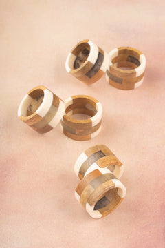 Travis Wood Napkin Rings -Set of 6