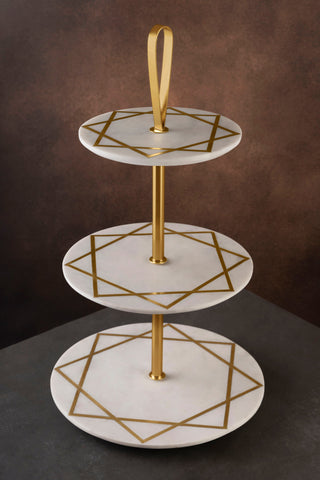 Marbella Marble Gold Cake Stand