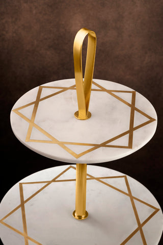 Marbella Marble Gold Cake Stand