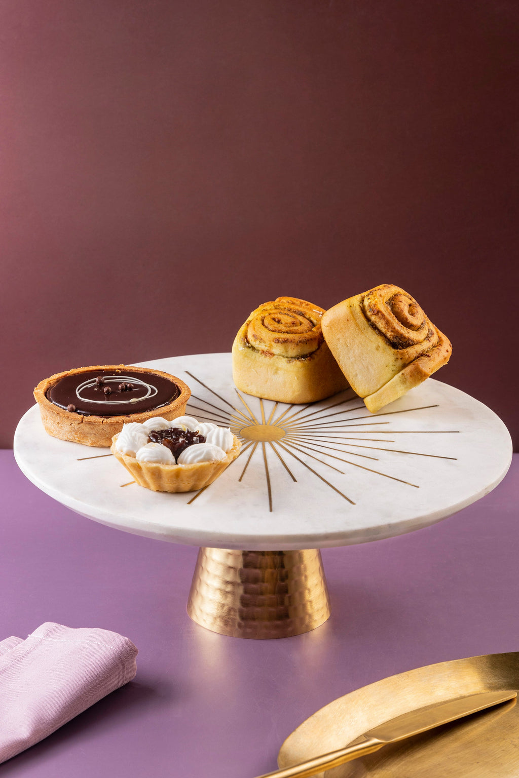 Sunshine Marble Gold Cake Stand