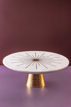 Sunshine Marble Gold Cake Stand