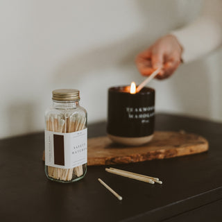 White-Tip Safety Matches in Glass Jar – 60 Count