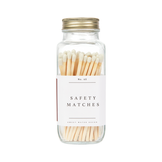 White-Tip Safety Matches in Glass Jar – 60 Count