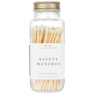White-Tip Safety Matches in Glass Jar – 60 Count