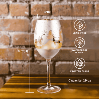 Gold & Silver Winter Deer Wine Glasses – Set of 2