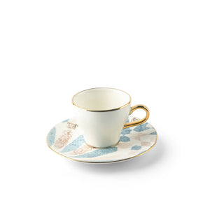 Amal Turkish Coffee & Espresso Cup Set (4-Pc) – Blue & Gold Luxury Bone China