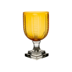 Amber Top Glass Hurricane with Clear Base – Decorative Glass Candle Holder