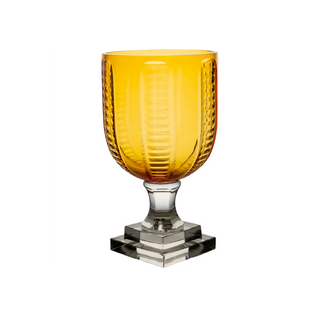 Amber Top Glass Hurricane with Clear Base – Decorative Glass Candle Holder