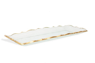 Glass Oblong Tray with Gold Edge – Medium & Large Sizes