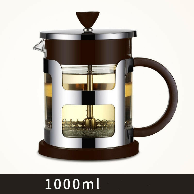 Glass French Press Coffee Maker with Stainless Steel Filter