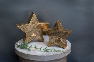 Glimmer Star Tea Light Holder – Metal Lantern (Large or Small)