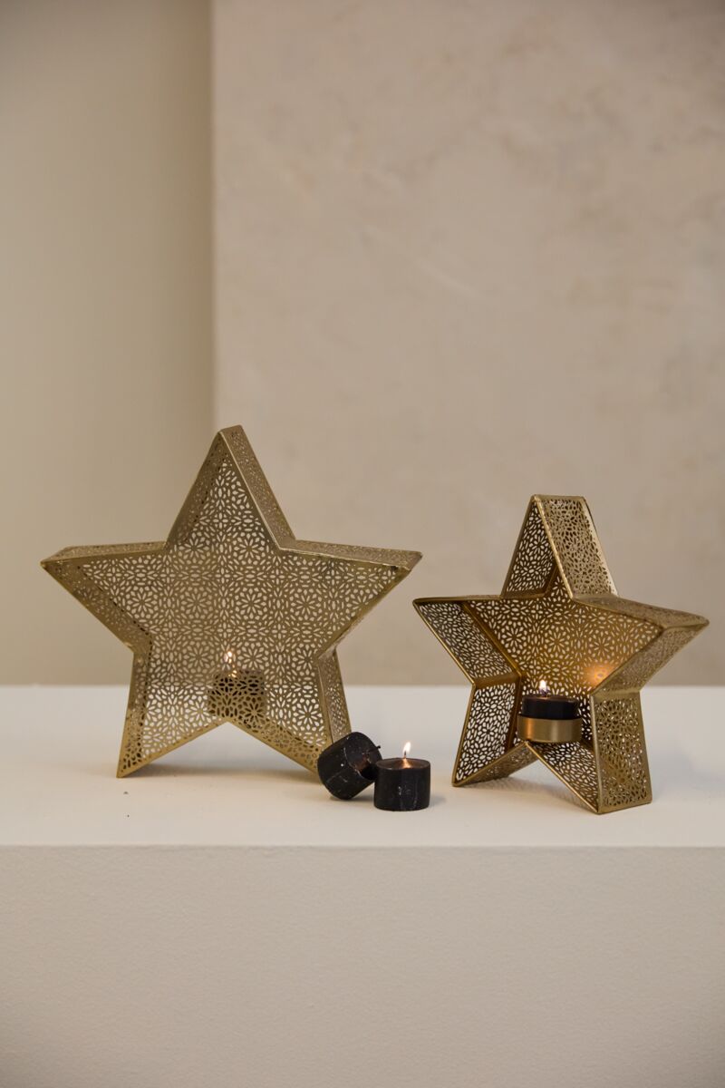 Glimmer Star Tea Light Holder – Metal Lantern (Large or Small)