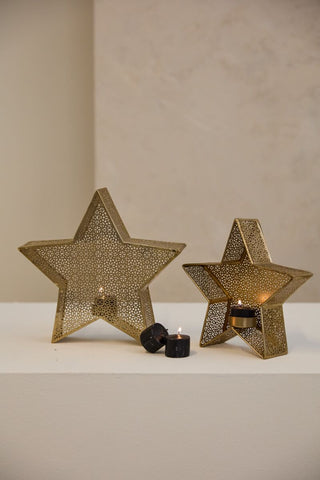 Glimmer Star Tea Light Holder – Metal Lantern (Large or Small)