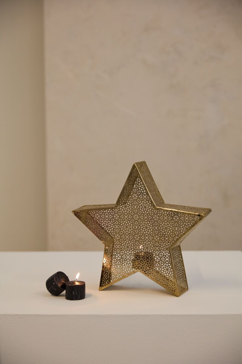 Glimmer Star Tea Light Holder – Metal Lantern (Large or Small)