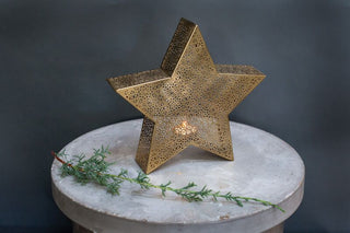 Glimmer Star Tea Light Holder – Metal Lantern (Large or Small)