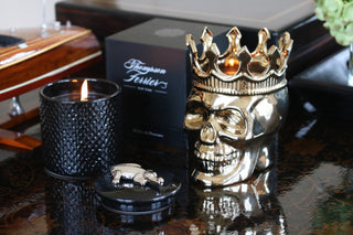 Gold Bonaparte Skull Candle | Monte Cristo Collection