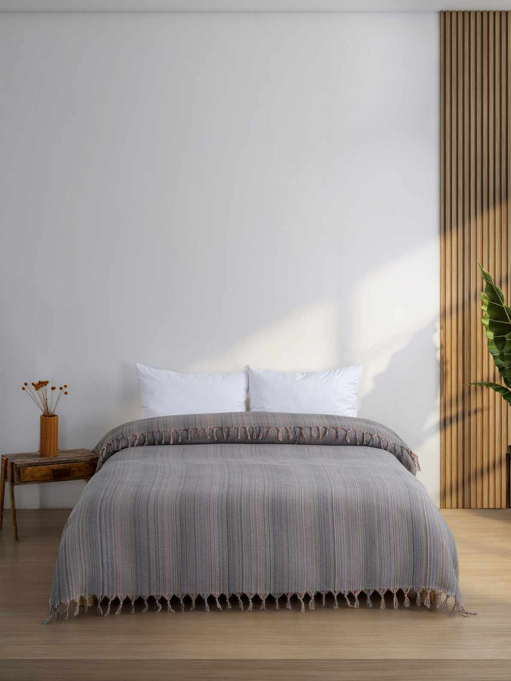 ALA King Size Cotton Blanket | Handwoven Lightweight Throw