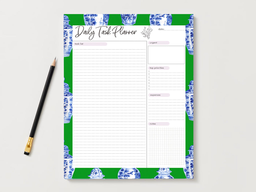 Green Chinoiserie Ginger Jar Daily Planner