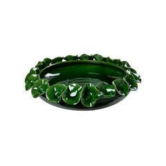 Nasturtium Petal Bowl – Handmade Italian Decorative Bowl in Green, White & Turquoise