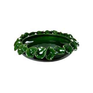 Nasturtium Petal Bowl – Handmade Italian Decorative Bowl in Green, White & Turquoise