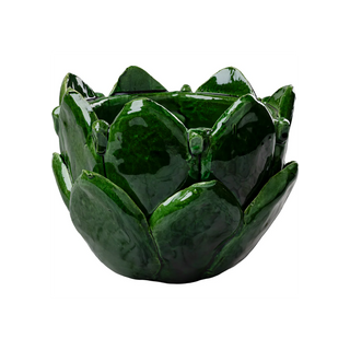 Artichoke Cachepot – Handmade Italian Ceramic Cachepot in White, Aqua, Yellow, Cobalt & Green
