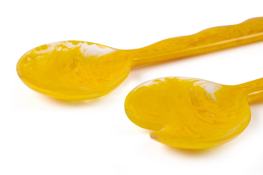 Resin Salad Server Mustard Set of 2