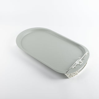 Liqa'a -  Serving Tray - Grey & Silver