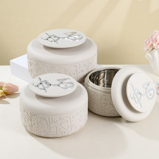 Jiwar - Food Thermos/Warm Serv (Set of 3)- Beige & Silver