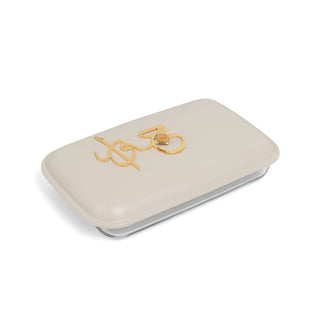 Jiwar Medium Twin Candle Pyrex Chafer – Beige & Gold, Stainless Steel Food Warmer