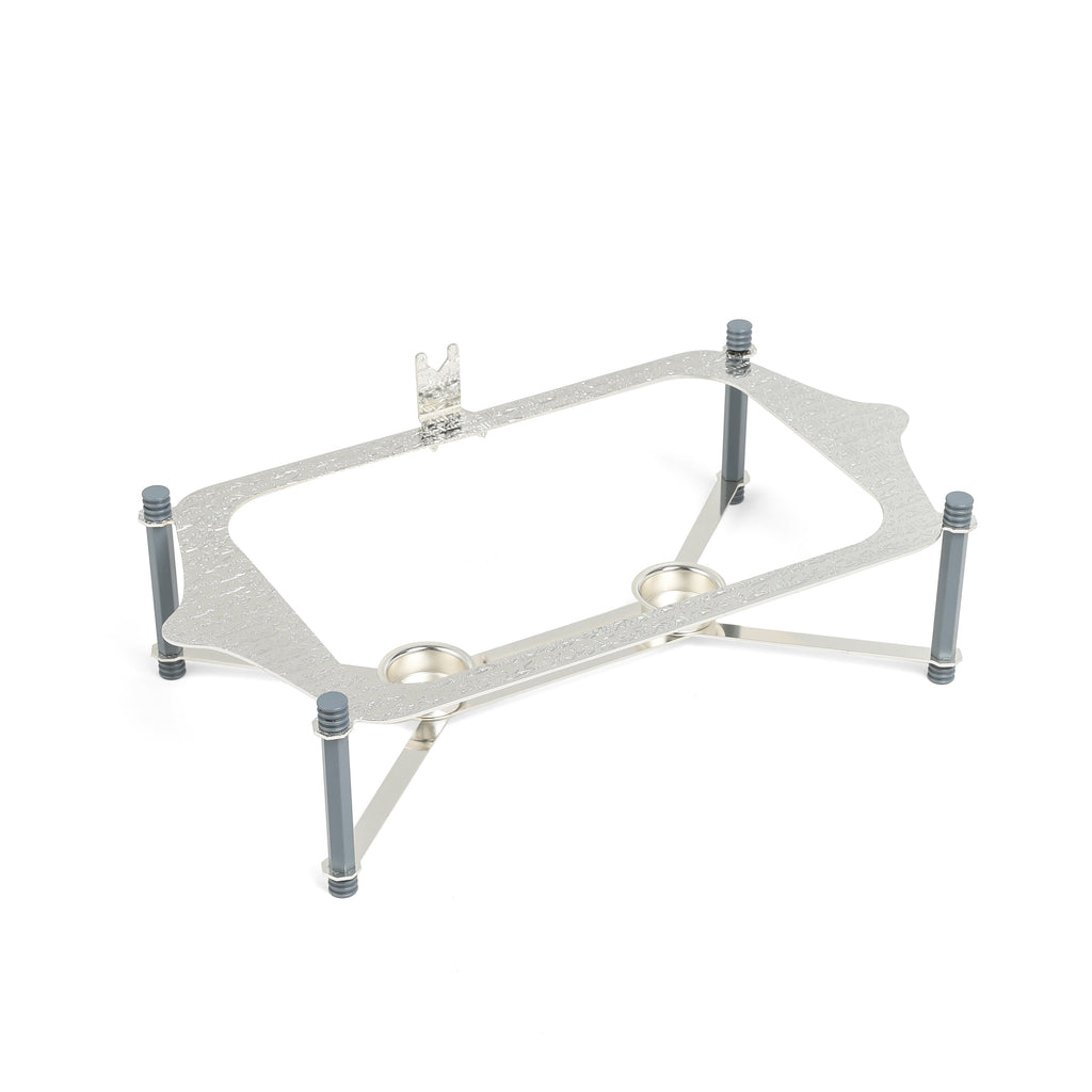 Jiwar Medium Twin Candle Pyrex Chafer – Haze Blue & Silver, Elegant Food Warmer for Events