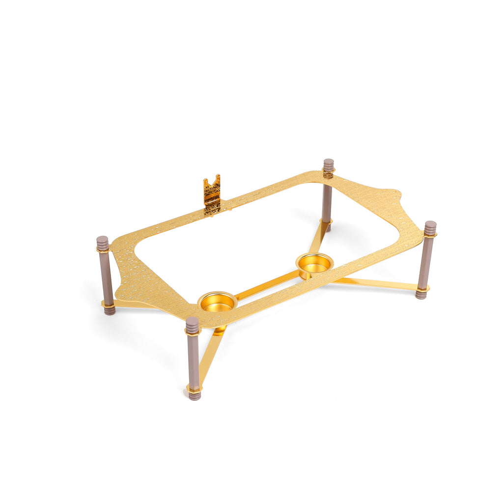 Jiwar Medium Twin Candle Pyrex Chafer – Lavender & Gold, Elegant Food Warmer