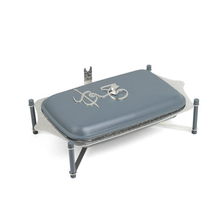 Jiwar Large Twin Candle Pyrex Chafer – Haze Blue & Silver, Premium Buffet Food Warmer