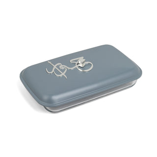 Jiwar Large Twin Candle Pyrex Chafer – Haze Blue & Silver, Premium Buffet Food Warmer