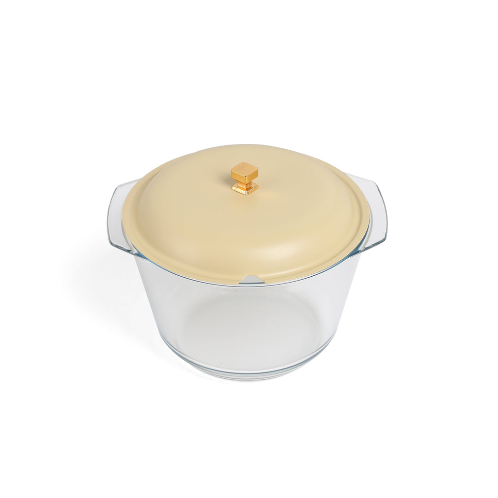 Jiwar Deluxe Gold Engraved Soup Buffet Ivory & Gold | Luxury Serveware