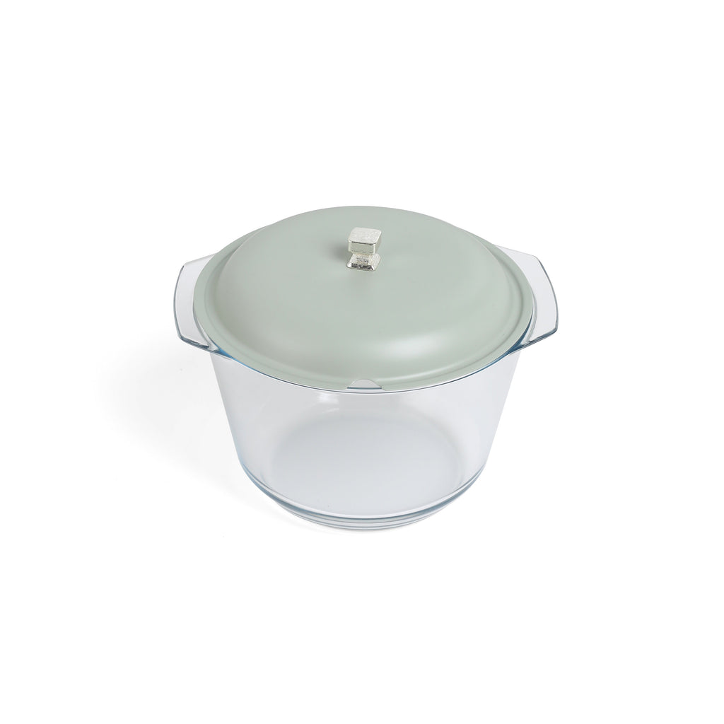 Jiwar Deluxe Gold Engraved Soup Buffet Mint Green & Silver | Luxury Serveware