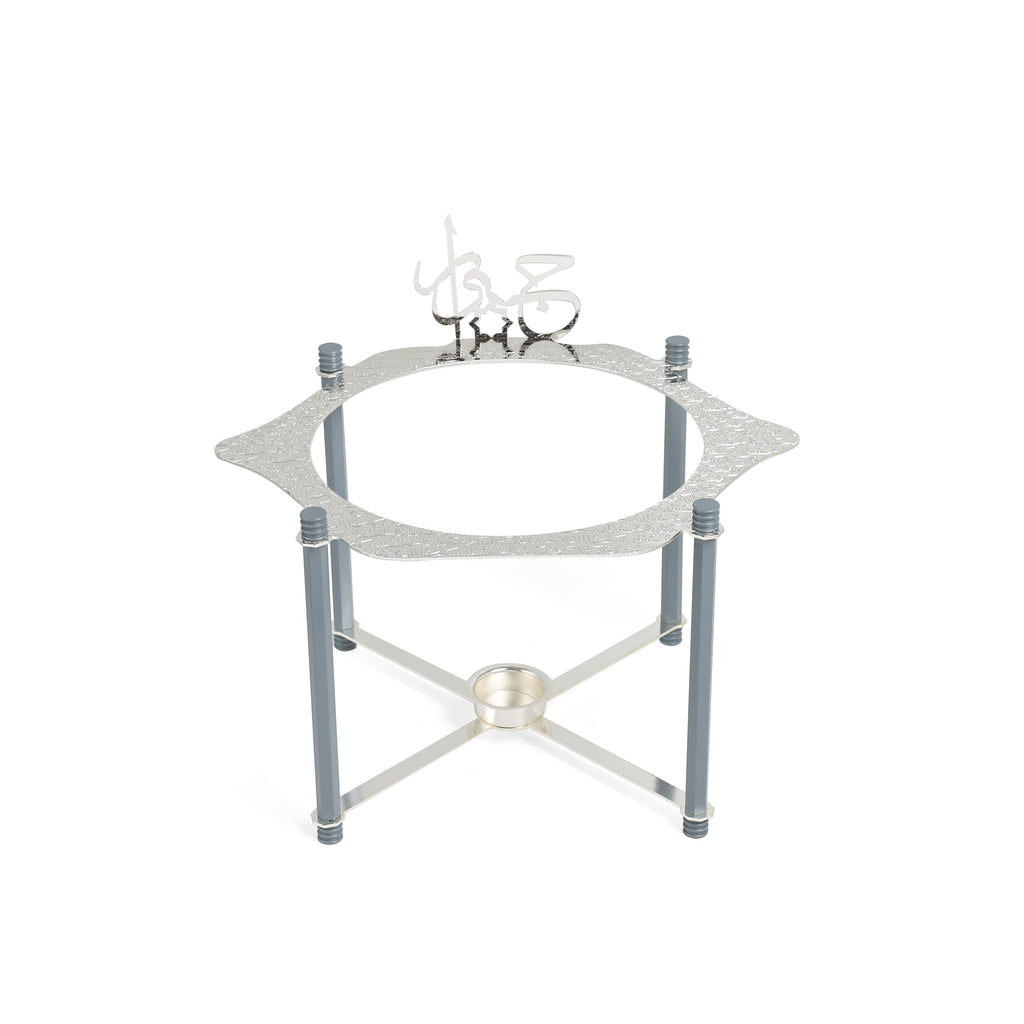 Jiwar - Deluxe Gold Engraved Soup Buffet - Haze BLue &Silver