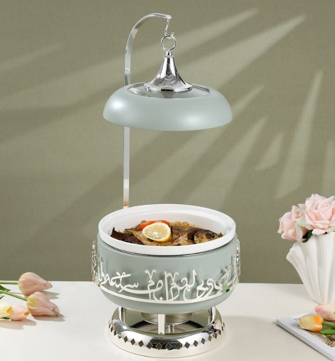 Jiwar 4-Liters Chafer – Mint Green & Silver, Stainless Steel Buffet Food Warmer for Catering