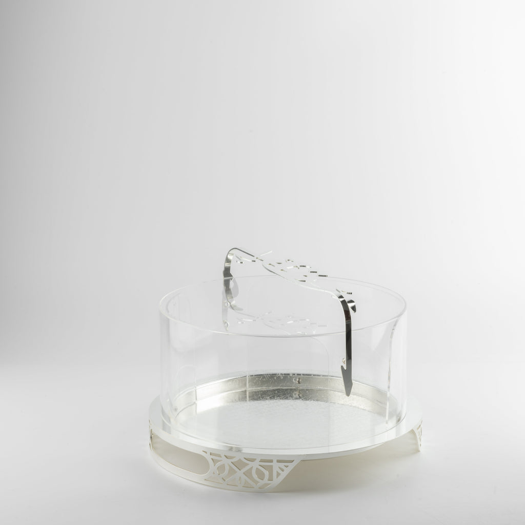 Liqa'a - Small Sleek Plate Stand - Silver