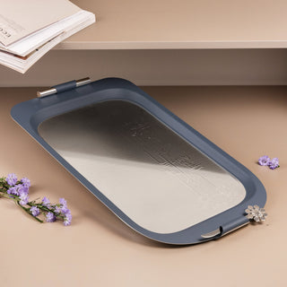 Mirral - Serving Tray - Dark Blue & Silver