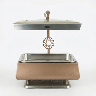 Nourhan -  6L Premium Rectangular Chafer - Bronze & Silver