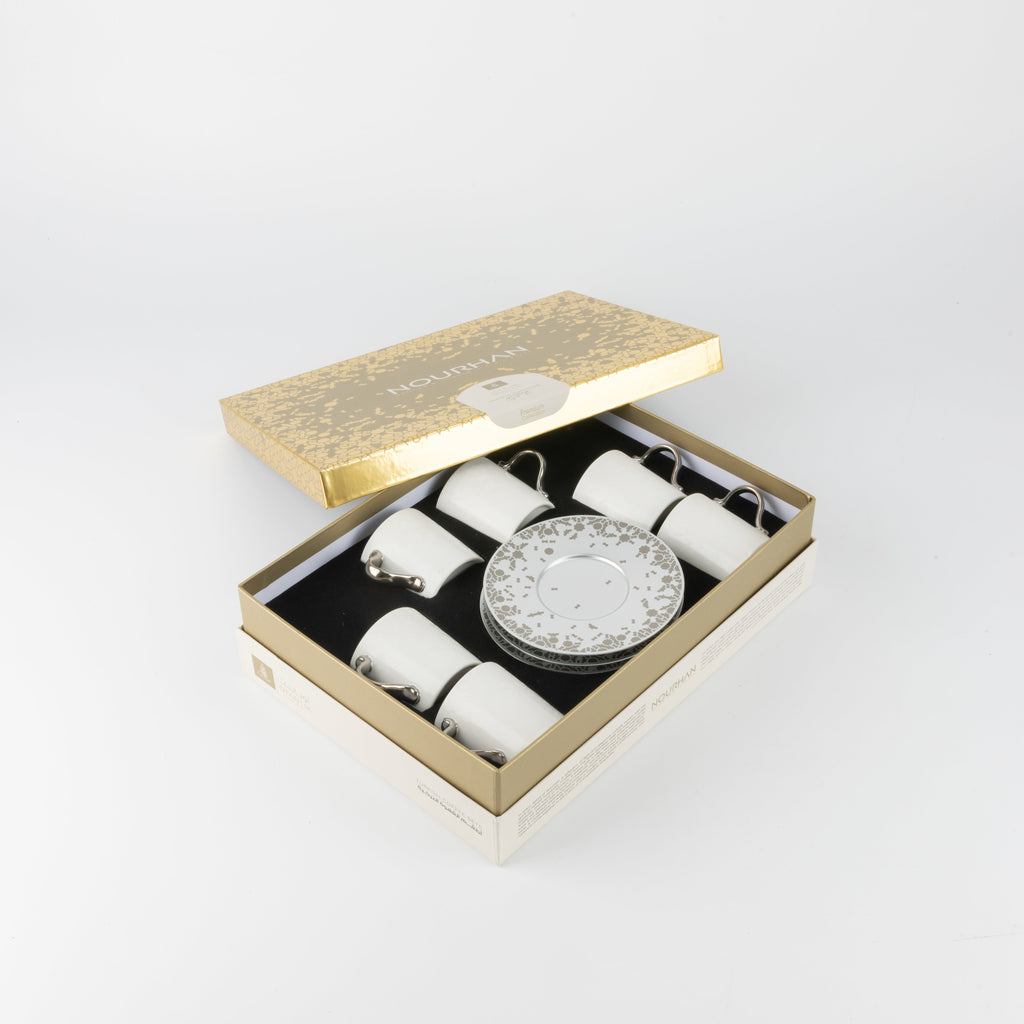 Nourhan - Espresso/Turkish Coffee Set (12-Pc) - Silver