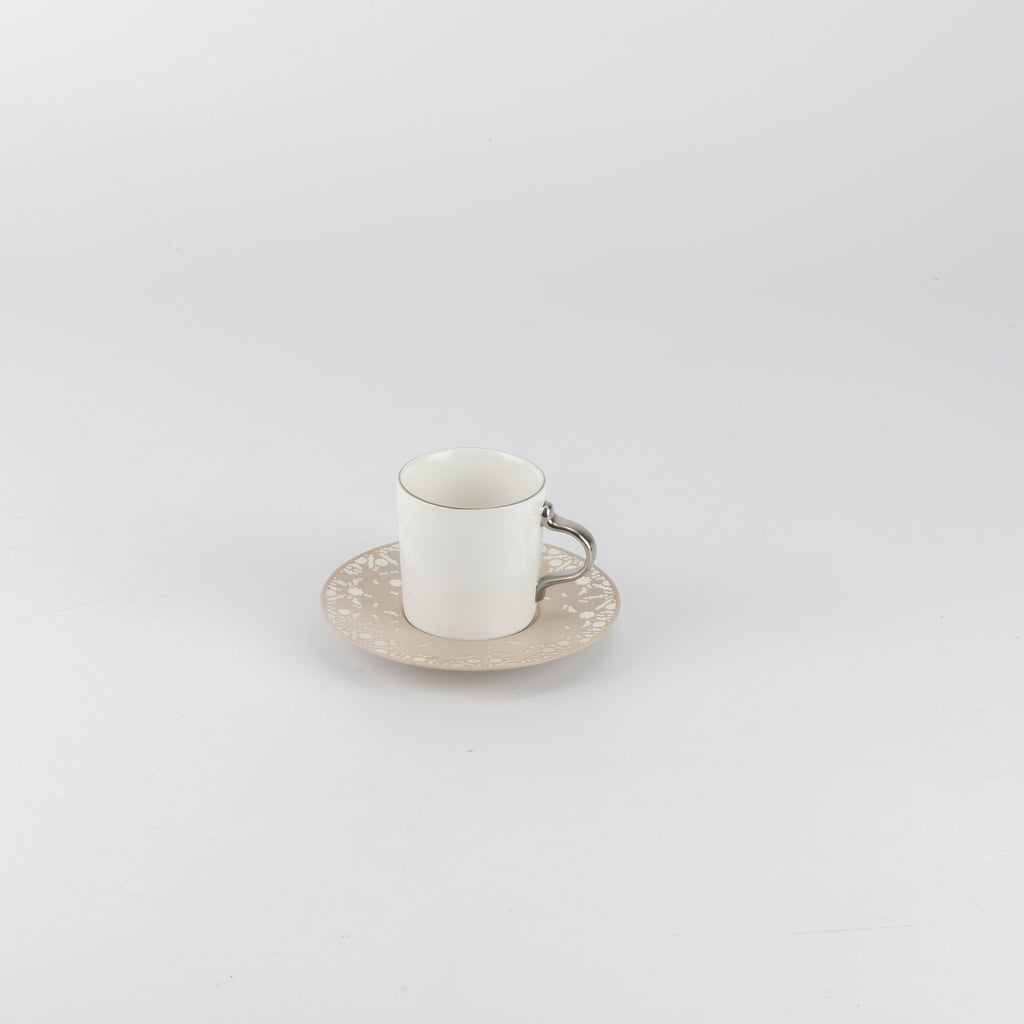 Nourhan - Espresso/Turkish Coffee Set (12-Pc) - Beige & Silver