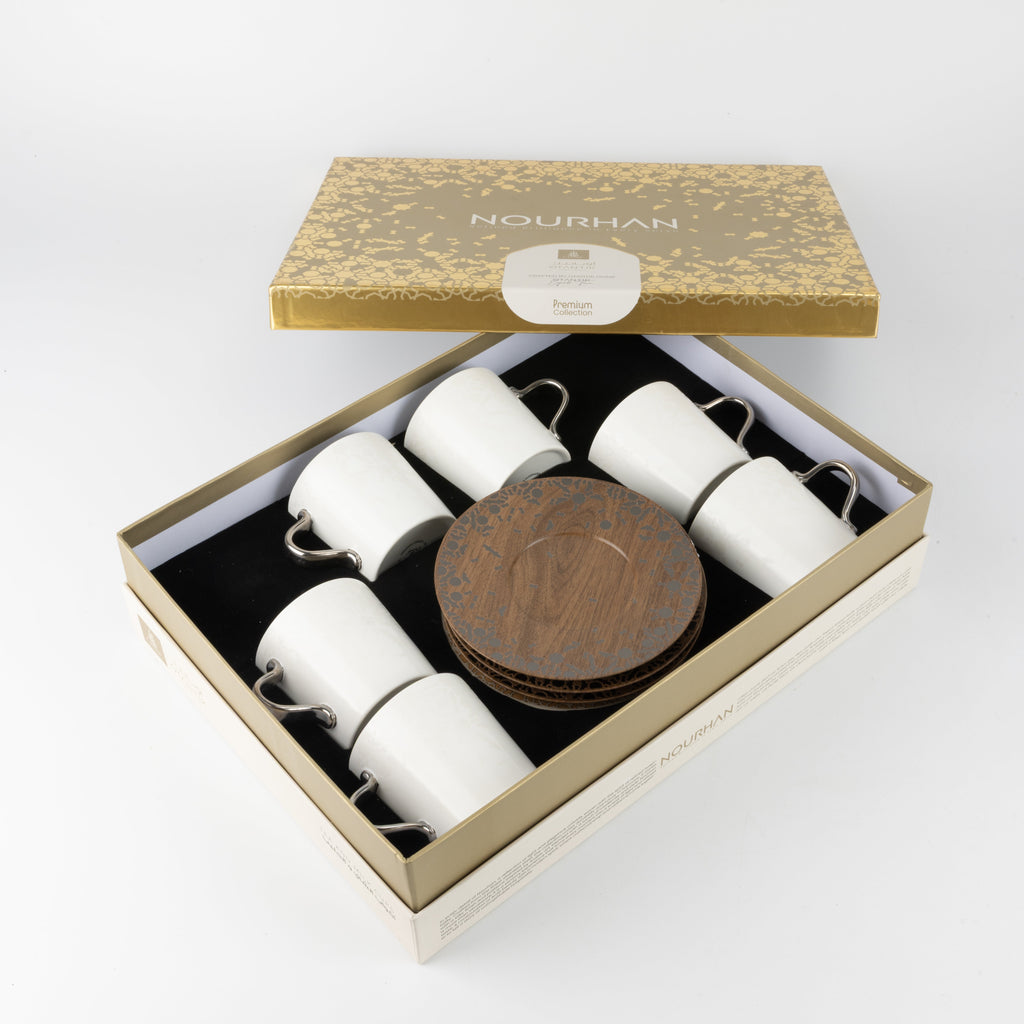 Nourhan - Cappuccino Set (12-Pc) - Black Walnut